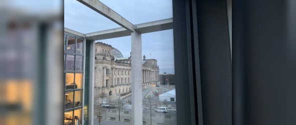 Blick aus dem Bürofenster im Reichstagsgebäude