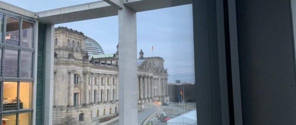 Blick aus dem Bürofenster im Reichstagsgebäude