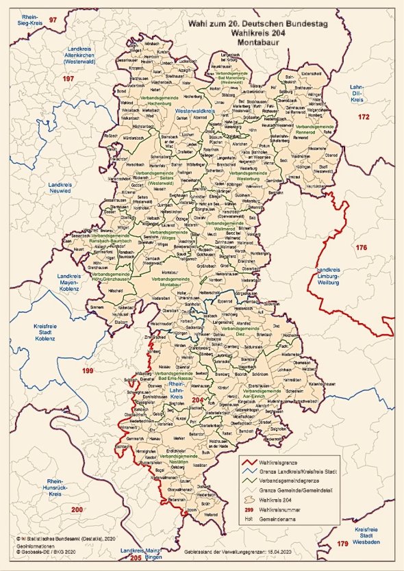 Kartenmaterial Wahlkreis 204 Montabaur - Link öffnet seitenüberlagerndes Dialog-Fenster